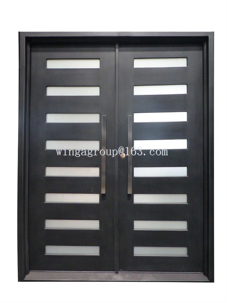 Simple French Double Open Wrought Iron Door