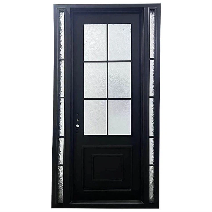 Simple French Double Open Wrought Iron Door